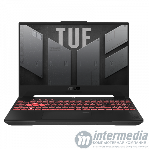 Asus TUF Gaming F15 (FX507ZV4-LP058)Mecha Grey, 12th Gen Intel Core i7-12700H, 16GB DDR4, 512SSD Nvme PCIe, NVIDIA® GeForce RTX™ 4060 8GB, 15.6" FullHD (1920x1080) 144Hz AntiGlareIPS, WiFi6+BT5, HD - Интернет-магазин Intermedia.kg