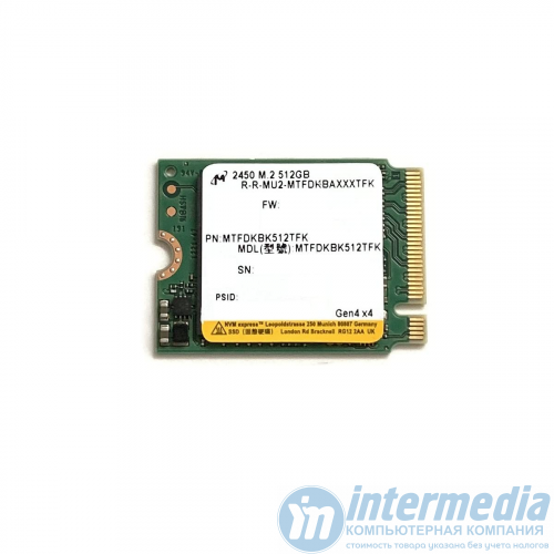 Диск SSD 256GB Micron M.2 (2230) NVME Read up:2500Mb/s, Write up:1050b/s [MTFDKBAXXXTFK] без упаковки