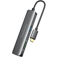 USB-хаб CableCreation 5-in-1 USB-C Hub CD0779 4K HDMI (30Hz), Micro SD Card Reader, SD Card Reader, 2xUSB 3.0 (5 Gbps), Gray+Case - Интернет-магазин Intermedia.kg