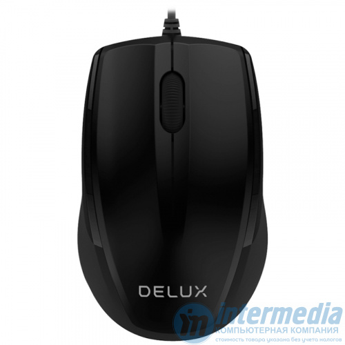 Мышь Delux DLM-321OUB, Оптическая, USB, 1000 dpi, Длина провода 1,6м, Чёрный