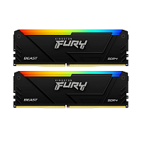 Оперативная память DDR4 32GB (2x16GB) PC-25600 (3200MHz) KINGSTON FURY Beast Black RGB [KF432C16BB12AK2/32]