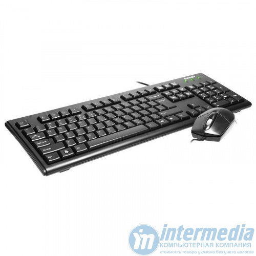 Клавиатура A4Tech  KR-8372 (KR-83+OP-720) Клавиатура+мышь SET USB BLACK US+RUSSIAN
