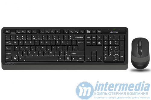 Беспроводная клавиатура + мышь A4TECH FSTYLER FG1010S-Gray, мембранная, 104btns, 2000dpi, 4btns, USB, Серый