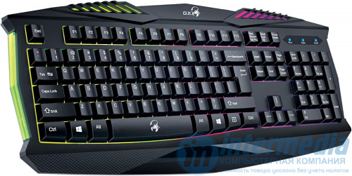 Клавиатура Genius Scorpion K220, подсветка (7 цветов), USB, 1.5m, Рус/Англ, Чёрный