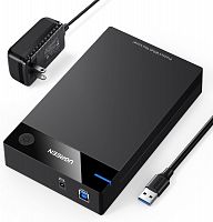 Корпус для жесткого диска UGREEN US222 3.5" (кабель USB 3.0 - SATA III, блок питания в комплекте, чёрный) 50422 - Интернет-магазин Intermedia.kg