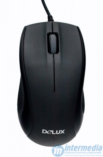 Мышь Delux M138BU Optical black color,USB cable, 1000 DPI