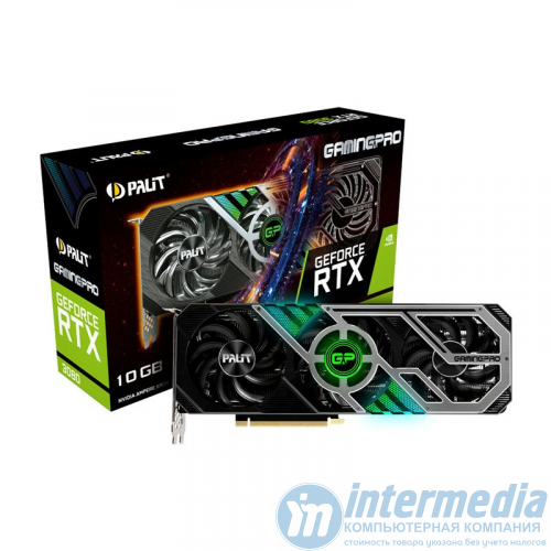 Видеокарта PALIT GeForce RTX3080-GAMINGPRO,12GB GDDR6,384Bit,HDMI+3DP (NED3080019KB-132AA)