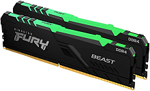 Оперативная память DDR4 32GB (2x16GB) PC-25600 (3200MHz) KINGSTON FURY BEAST RGB KF432C16BB1AK2/32