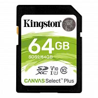 Карта памяти Secure Digital SDXC CL10 64GB KINGSTON Canvas Select Plus 100R C10 UHS-I U1 V10 - Интернет-магазин Intermedia.kg