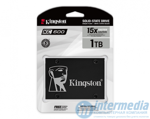 Диск SSD KINGSTON KC600 1TB 3D TLC NAND 550/520MB/s  2,5"" SATAIII