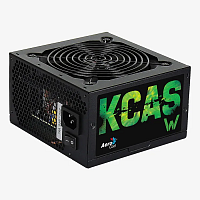 Блок питания 500W Aerocool KCAS PLUS 500W, ATX, APFC, 80+ Bronze, 20+4 pin, 4+4pin, 7*Sata, 4*Molex, 1*FDD, 2*PCI-E 6+2 pin, Поддержка Haswell, Вентилятор 12 см, Кабель питания, Чёрный