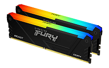 Оперативная память DDR4 64GB (2x32GB) PC-25600 (3200MHz) KINGSTON FURY BEAST RGB Black [KF432C16BB2AK2/64]