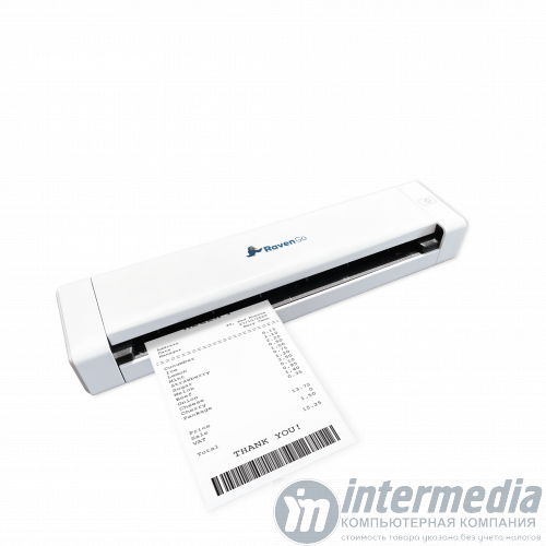Сканер Raven Go (CIS, A4 Color, 600dpi, 8ppm, 10ipm, Simplex, ADF 1 page, 1000 pages/day, 30-bit input/24-bit output, USB 2.0, TWAIN, ICA, OCR, HIPAA, -20°C to +45°C, White, Windows and Mac support)