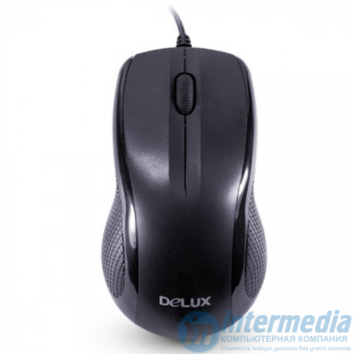 Мышь Delux DLM-388OUB, 3D, Оптическая, 800dpi, USB, Длина кабеля 1,6 метра, Размер: 115,5*39,1*65,3мм., Чёрный