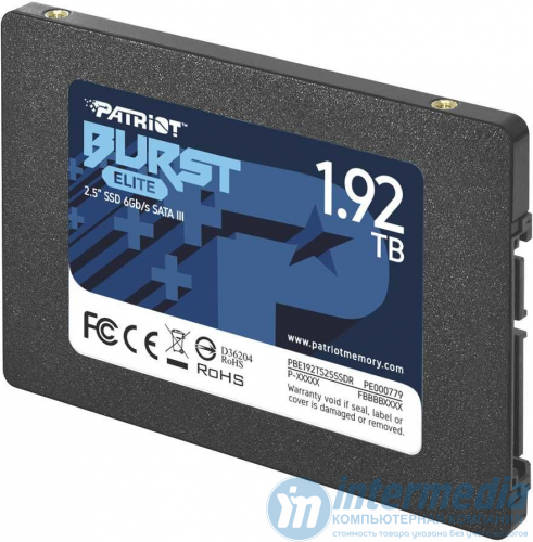 Диск SSD 1920GB Patriot Burst Elite 2.5" SATA III TCL 3D, Read/Write up 450/320MB/s, 40000 IOPS [PBE192TS25SSDR]