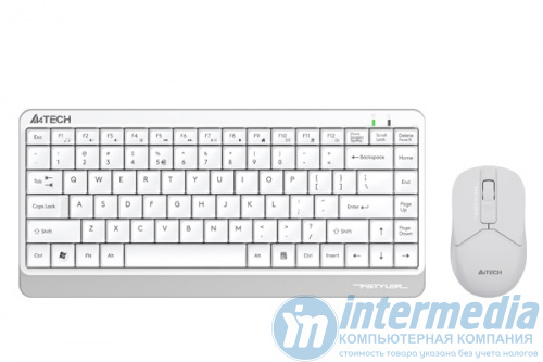 Беспроводная клавиатура + мышь A4TECH FG1112 White FSTYLER (FG12+FGK11), 2,4GHz, 12Fn, 15m, 1200 DPI, белый