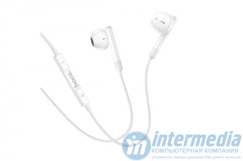 Наушники HOCO M93 wire control earphones with microphone white