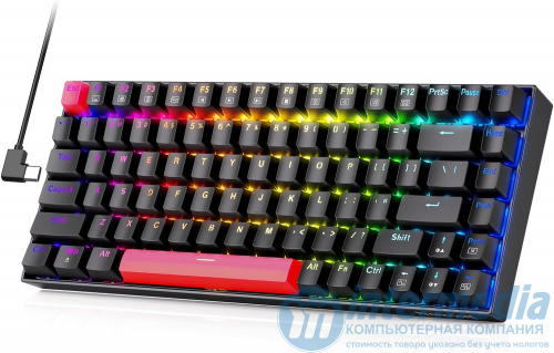 Клавиатура игровая проводная механическая Redragon Phantom K629-RGB (84 кл,Red switch, RGB подсветка, черная)