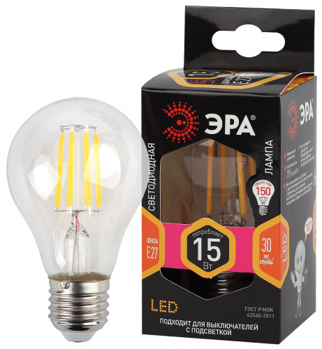 Лампа ЭРА F-LED A60-15w-827-E27