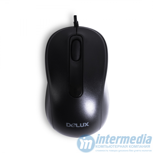 Мышь Delux DLM-109OUB, Оптическая, USB, 1000 dpi, Длина кабеля 1,6м, Чёрный