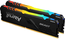 Оперативная память DDR4 16GB (2x8GB) PC-25600 (3200MHz) KINGSTON FURY BEAST KIT RGB KF432C16BBAK2/16