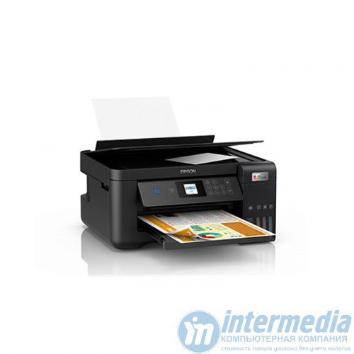 МФУ Epson L4260 (Printer-copier-scaner, A4, 4color, 33/15ppm (Black/Color), 69sec/photo, 64-256g/m2, 5760x1440dpi, 1200x2400 scaner, LCD 3.7cm, Wi-Fi, USB)