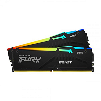 Оперативная память DDR5 16GB (2x8GB) PC-44800 (5600MHz) Kingston FURY Beast RGB [KF556C40BBAK2-16]