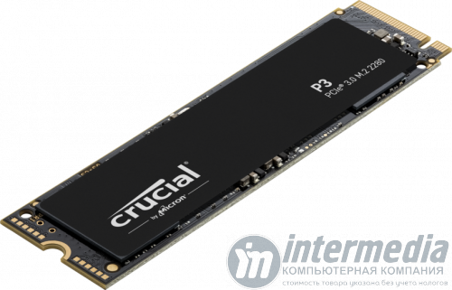 Диск SSD Crucial P3 4TB PCIe NVMe Gen3x4 M.2 2280 3D NAND Read/Write up to 3500/3000 MB/s, [CT4000P3SSD8]