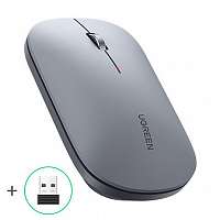Беспроводная мышь UGREEN MU001 USB (оптическая, DPI:max4000, silent, 4 кнопки) серый 90373 - Интернет-магазин Intermedia.kg