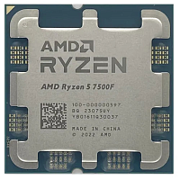 Процессор AMD Ryzen 5 7500F / 3.7-5.0GHz, 32MB Cache-L3, No-Graphics, 6 Cores + 12 Threads, Tray