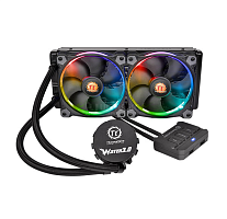 Система водяного охлаждения процессора Thermaltake, Water 3.0 Riing RGB 240, LGA2066/2011-3/2011/1366/1156/1155/1151/1150/AMDTR4/AM4/FM2/FM1/AM3+-3/AM2+-2, Riing Red 2*120мм вент, 400-1500 об/мин, 26.