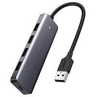 USB-HUB UGREEN CM219 (USB 3.0 - 4xUSB 3.0, 0.15м, серый) 50985