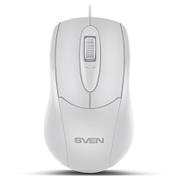 Мышь проводная SVEN RX-110 USB, оптическая, DPI:max1000, 2 кнопки, белая - Интернет-магазин Intermedia.kg