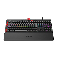 Клавиатура AOC AGK700DR2R игровая, механическая, 109btns, RGB 12 уникальных эффектов, 16.8 млн. цветов, 1 мс, 1.8м, USB, рус/англ, Чёрный