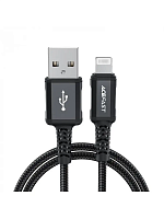 USB Кабель ACEFAST C4-02 USB-A to Lightning 30W 1.8m aluminum alloy charging data cable Black