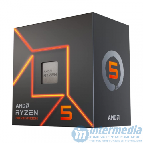 Процессор AMD Ryzen 5 7500F / 3.7-5.0GHz, 32MB Cache-L3, No-Graphics, 6 Cores + 12 Threads, Tray