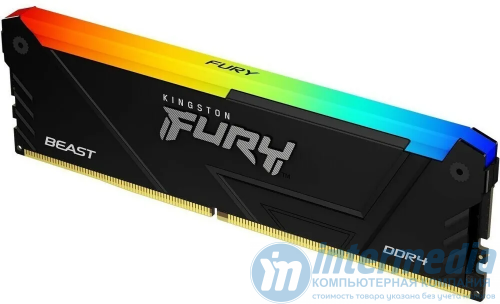 Оперативная память DDR4 16GB PC-25600 (3200MHz) KINGSTON HYPERX FURY Beast Black RGB [KF432C16BB2A/16]