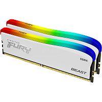 Оперативная память DDR4 16GB (2x8GB) PC-25600 (3200MHz) KINGSTON FURY BEAST WHITE RGB SE KF432C16BWAK2/16