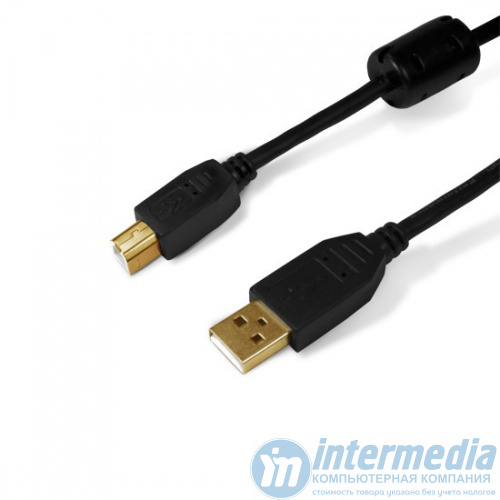 Интерфейсный кабель SHIP SH7013-3B, A-B, Hi-Speed USB 2.0, 30В, Чёрный, Блистер, Контакты с золотым напылением, 3 м.