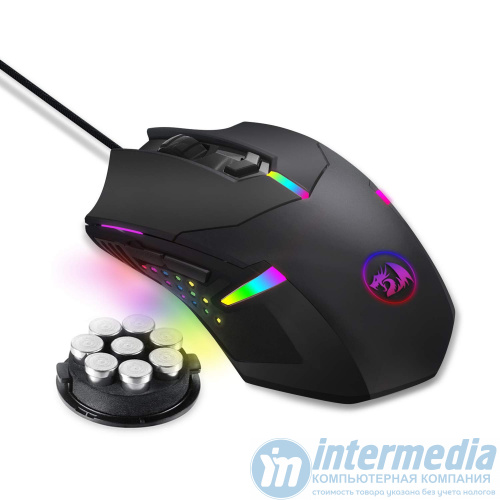 Мышь проводная игровая Redragon Centrophorus 2 M601-RGB DPI: 7200, 5 кнопок, RGB подсветка, черная