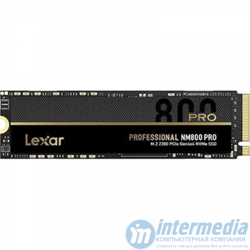 Диск SSD 1TB Lexar NM800 PRO LNM800P001T-RNNNG, M.2 2280 PCIe 4.0 x4 NVMe 1.4, Read/Write up to 7400/5800MB/s, Box