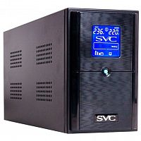 ИБП SVC V-1200-L-LCD, Диапазон работы AVR: 145-290В, Бат.: 12В/7 Ач*2шт., 3 вых.: Shuko CEE7., Чёрный - Интернет-магазин Intermedia.kg