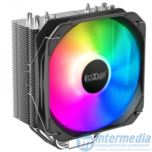 Кулер для процессора PC Cooler PALADIN 400 ARGB BK (LGA 1700/1200/115X, AM4, 1600RPM, 130mm FAN, TDP 200W, 4 Heatpipe, Hydro Bearing, 4Pin PWM)