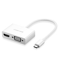 Переходник UGREEN MM123 USB Type C to HDMI + VGA Converter (White) 30843 - Интернет-магазин Intermedia.kg