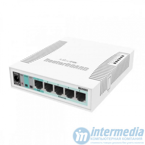 CSS106-5G-1S Коммутатор MikroTik RB260GS, 5x10/100/1000 Ethernet, 1xSFP 1000, DDMI, SwOS шт