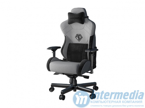 Игровое кресло AD12XLLA-01-GB AndaSeat T-Pro II Premium GRAY&BLACK 4D Armrest 65mm wheels Fabric