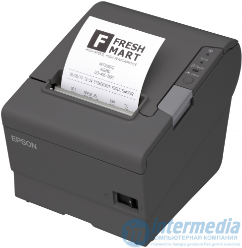 Принтер Epson TM-T88V C31CA85012 (Термопринтер, 300mm/sec, автообрезка, ширина рулона бумаги - 58/80мм, диаметр рулона - 83мм, скорость печати чеков -