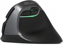 Беспроводная мышь вертикальная Delux M618mini DB USB, оптическая, DPI:max1600, 5 кнопок, черный - Интернет-магазин Intermedia.kg