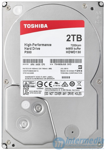 Жесткий Диск 2TB,Toshiba, 7200rpm, 64MB, 3.5", SATA3 [HDWD120UZSVA]