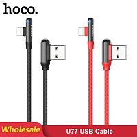 Кабель HOCO U77 Excellent elbow USB-Lightning для передачи данных и зарядки, 3A, 1.2m, red - Интернет-магазин Intermedia.kg